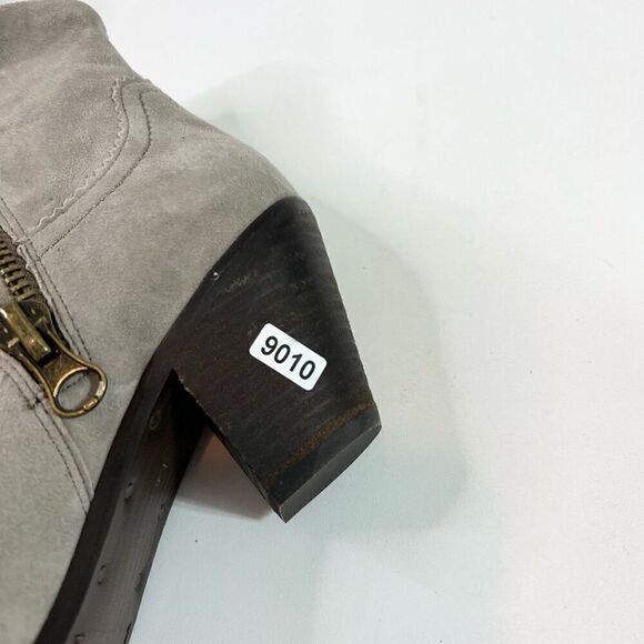 Sam Edelman Boots Womens 9M Gray Louie Western Style Suede Fringed Ankle - Picture 10 of 12